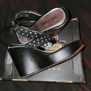 Harley-Davidson wedged "Eden" sandels size 8